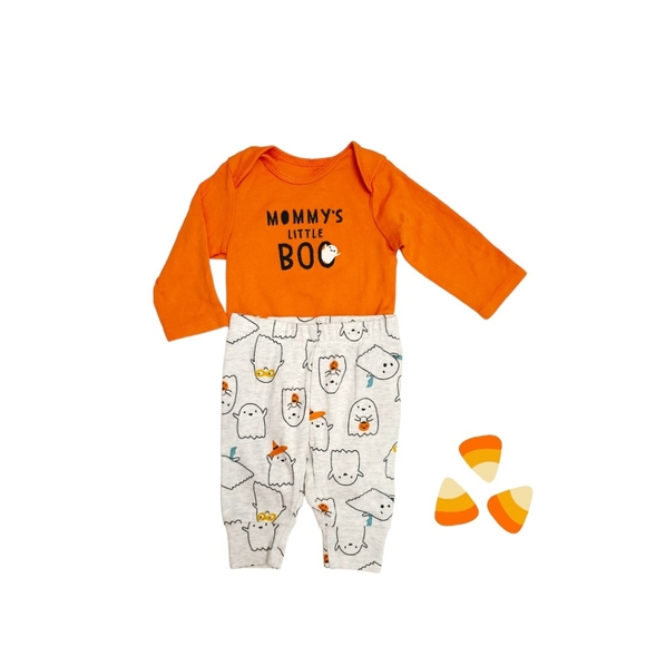 Just One You Carter's Baby Halloween Mommy's Little Boo Bodysuit Pants Set - Picture 2 of 3